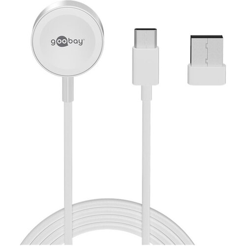 Goobay brezžični polnilec za Apple Watch USB-C/USB-A 5V 2,5W, bela Cene