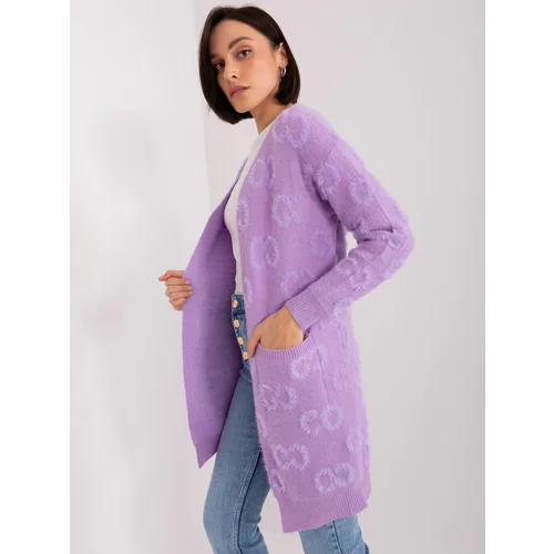 Fashion Hunters Purple cardigan with pockets
