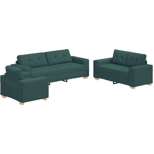  Naslanjač Set 3 Temno zeleni Tkanina Ergonomski Pravokoten, (22054288) Slike