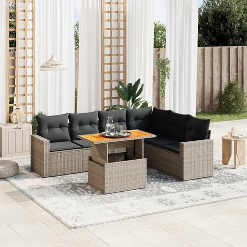 vidaXL 7-dijelni set vrtnih sofa sivi od poliratana Cijene
