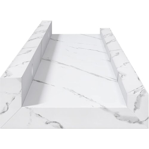  Polica na zidu s policom 2 pcs Bijeli mramor 40 x 9 x 3 cm Slike