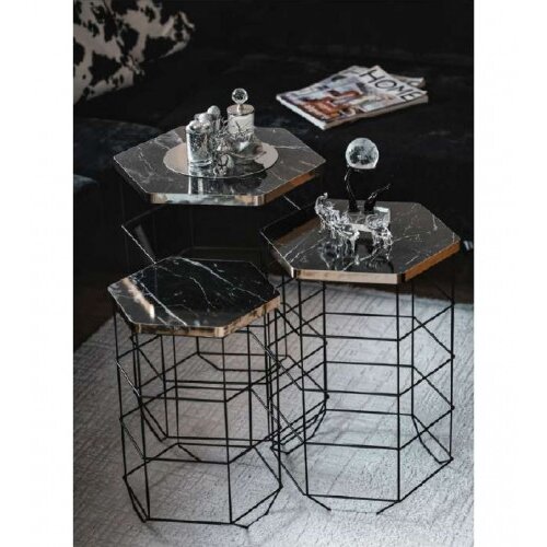 Master Stolovi heksagonalni set 3/1 45x45x56cm 9036-G Slike
