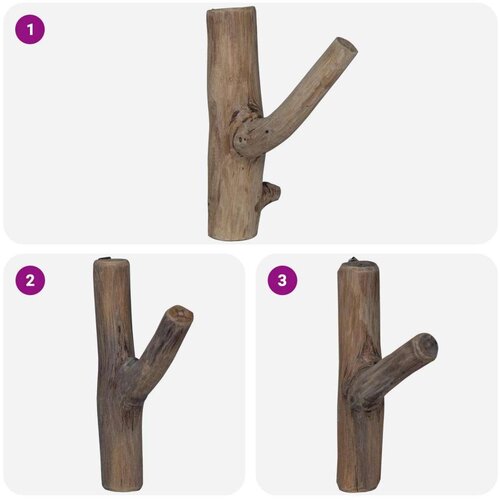  Kuka Smeđa 4 x 4 x 14 cm Čvrsto drvo iz reciklaže Slike