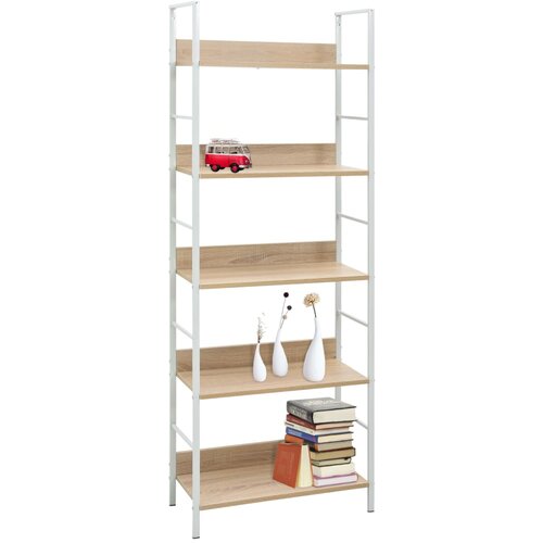 Maison Chic Knjižna omara - Knjižna polica - Knjižni regal 5-nadstropna hrast 60x27,6x158,5 cm inž. les, (21723446) Slike