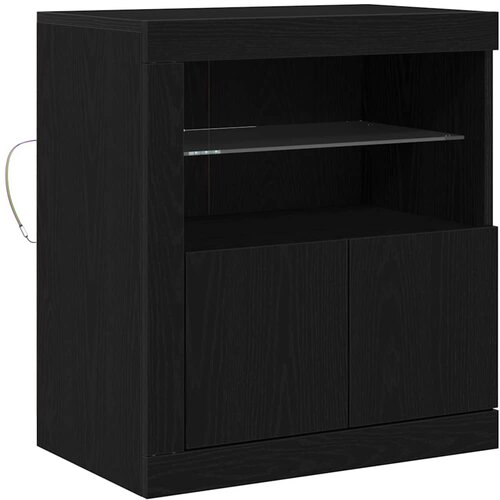  LED komoda Crna 60,5 x 37 x 67 cm Konstruirano drvo Slike