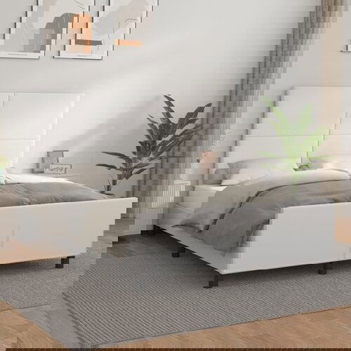 The Living Store Posteljni okvir z vzglavjem bel 140x190 cm umetno usnje - Posteljni Okvir Z Vzglavjem, (21503648) Slike