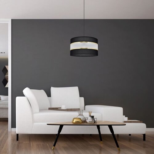  Luster na sajli HELEN 1xE27/15W/230V prečnik 35 cm crna/zlatna Slike