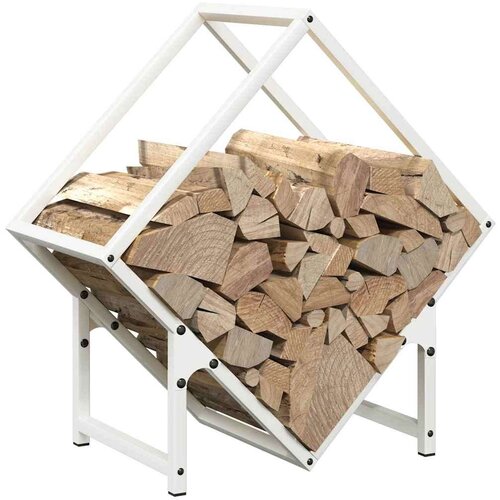  Stalak za drva bijeli 50x25x50 cm hladno valjani čelik Slike