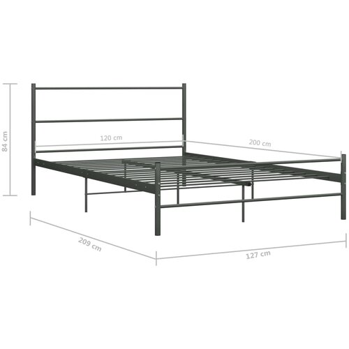  Okvir za krevet sivi metalni 120 x 200 cm Slike