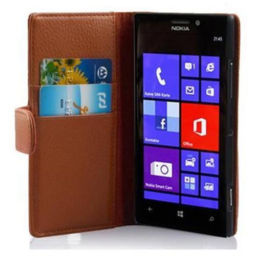 Cadorabo Ohi&scaron;je, združljivo z Nokia Lumia 925 v sedlo rjave barve - Za&scaron;čitni ovitek iz teksturiranega umetnega usnja in žep za kartice, (20561143) Cene