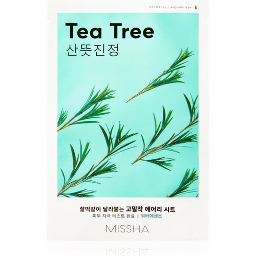 MISSHA Airy Fit Tea Tree maska iz platna s čistilnim in osvežilnim učinkom za občutljivo kožo 19 g Cene