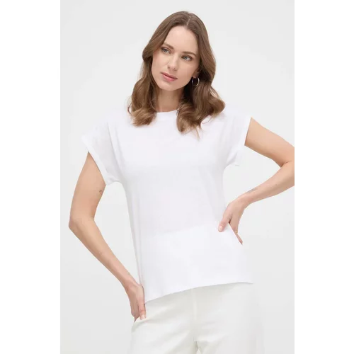 Marella Bombažna kratka majica ženski, bela barva