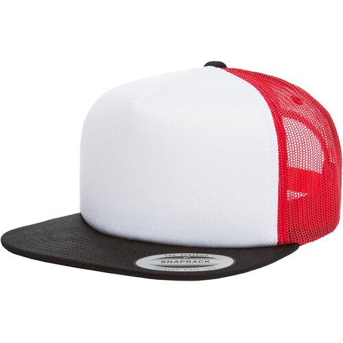 Flexfit Foam Trucker with white front blk/wht/red Cene