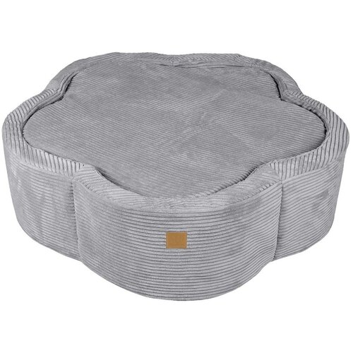 MeowBaby Siv bazen z žogicami iz rebrastega žameta &amp;oslash; 90 cm vi&amp;scaron;ina 30 cm &amp;ndash; Slike