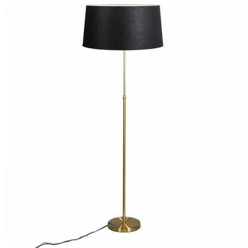 QAZQA Talna svetilka zlata / medenina s nastavljivim črnim senčilom 45 cm - Parte