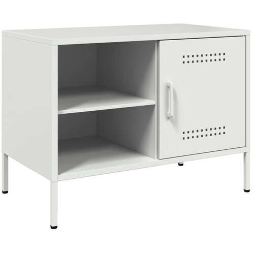 Maison Chic TV omarica - TV stojalo - Televizijska omarica bela 68x39x50,5 cm jeklo, (21700148) Slike