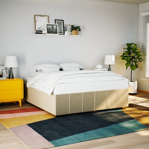 vidaXL Okvir za krevet bez madraca krem 200x200 cm od tkanine Cijene