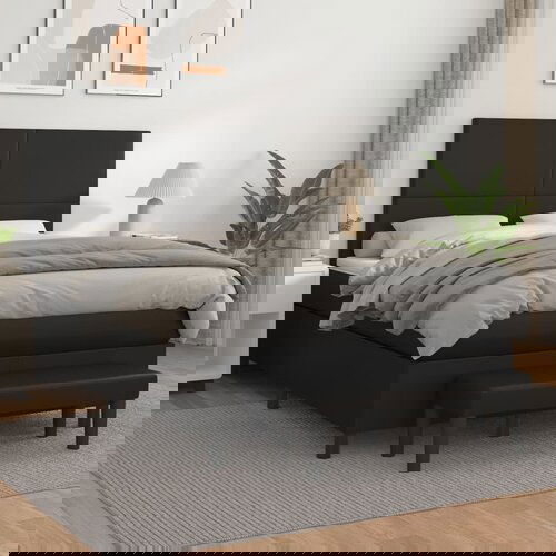 vidaXL Krevet s oprugama i madracem crni 140 x 190 cm od umjetne kože Cijene