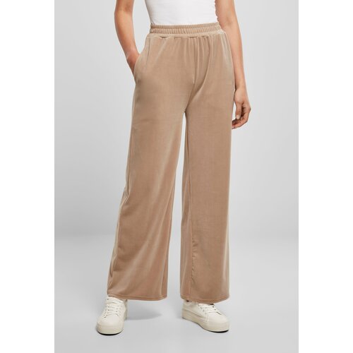 UC Ladies Women's smooth velvet sweatpants with high waist softtaupe Cene