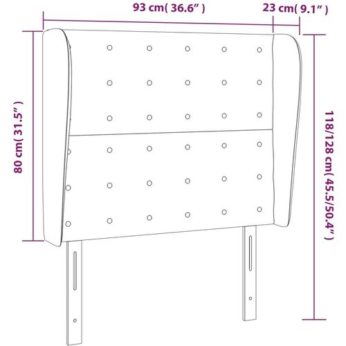  Uzglavlje s u&amp;scaron;ima tamnosivo 93x23x118/128 cm bar&amp;scaron;unasti Slike