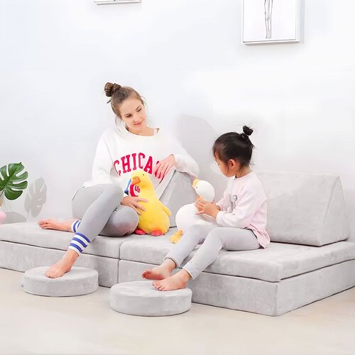 ECO TOYS DIY modularna fotelja sa 10 jastuka - siva Slike