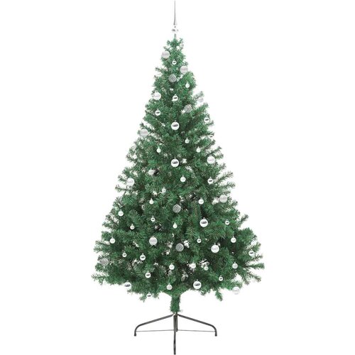 VidaXL Umjetno predsvijetljeno božićno drvce Zelena 240 cm PVC Slike
