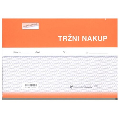 NARODNE NOVINE-UT VII-8/A-NCR TRŽNI NAKUP; Blok 3 x 50 listova, 21 x 14,8 cm Cijene