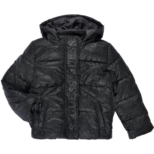 Guess Puhovke HOODED LS PUFFER Črna Slike