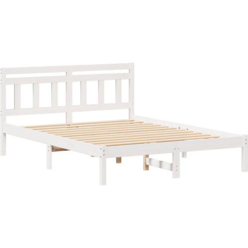 VidaXL krevetna konstrukcija bijelo 140 x 190 cm borova drva Slike