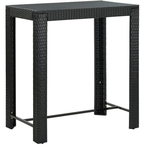 vidaXL Vrtna barska miza črna 100x60,5x110,5 cm poli ratan Cene
