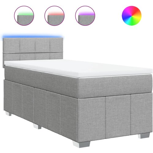 Maison Chic Box spring postelja - Vzmetna postelja z vzmetnico svetlo siva 90x200 cm blago SL11968, (21905954) Cene