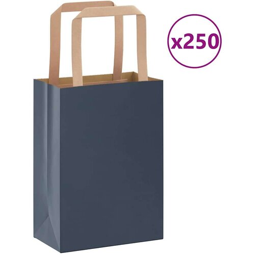 Papirnate vrećice 250 kom s ručkama plave 15x8x21 cm Cijene