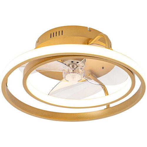 QAZQA Stropni ventilator zlata z LED z daljinskim upravljalnikom - Kees Slike