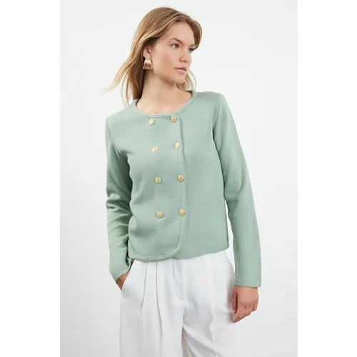 Trendyol Mint Double Breasted Jacket Knitwear Cardigan