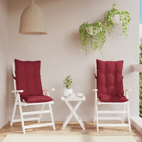 The Living Store Blazine za stole 2 kosa vinsko rdeča oxford tkanina - Blazina Za Stol Z Visokim Naslonjalom, (21482418) Slike