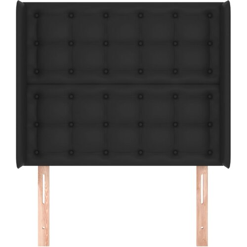  Uzglavlje s u&amp;scaron;ima crno 93x16x118/128 cm od umjetne kože Slike