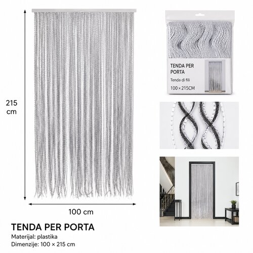 KMT Zavesa za vrata od gumenih traka, 100x215 cm Slike