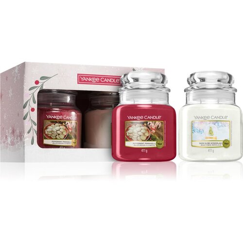 Yankee Candle Snow Globe Wonderland 2 Medium Candle poklon set Slike