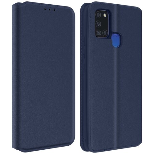 AVIZAR Ovitek Folio za Samsung A21s, držalo za kartice in video, magnetni zavihek - polnocno modra, (20626036) Cene