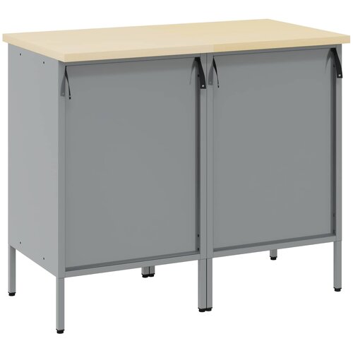  Radni ormar s ladicama 2 kom. Crna i Siva 100 x 55 x 85 cm Slike