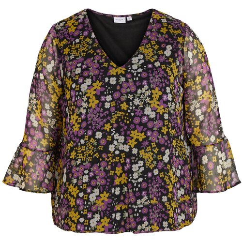 Vila Curve Bluza &amp;#039;Falia&amp;#039; gorčica / lila / črna / bela Slike