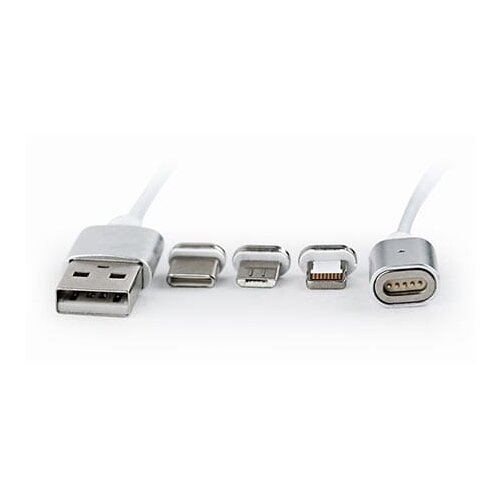 Gembird Magnetic USB charging combo 3-in-1 kabl, iPhones, micro-USB Type-C, silver, 1 m, GEMBIRD CC-USB2-AMLM31-1M Cijene