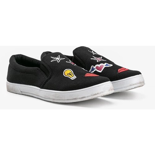 Gemre Black fabric sneakers with Anais patches Slike