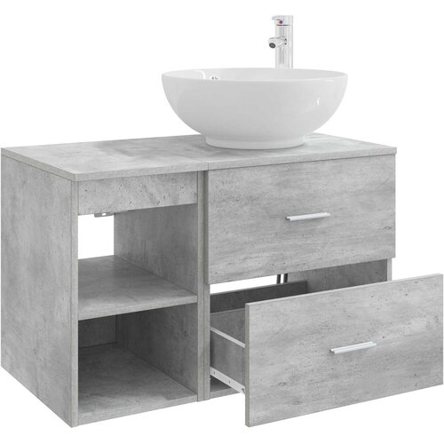  Set namje&amp;scaron;taja za kupaonicu 2 kom. Betonska siva 49,5 x 44,5 x 80 cm Slike