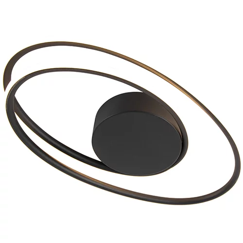 QAZQA Dizajnerska stropna svetilka črna, vključno z LED 3 stopnjami zatemnitve - Rowan