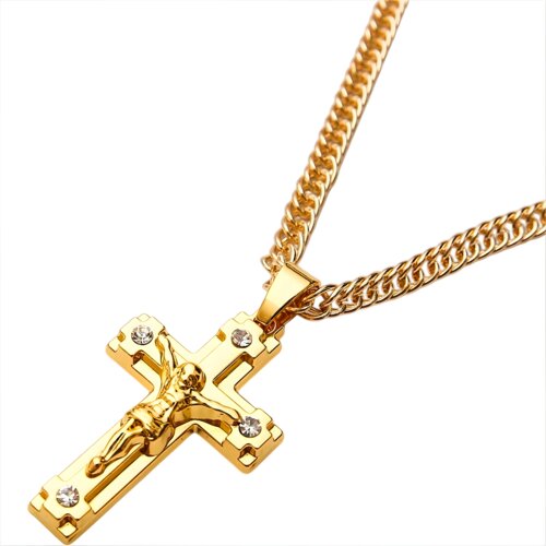 IZMAEL Ogrlica s Križem CR-38717 - Zlata / 60cm Cene