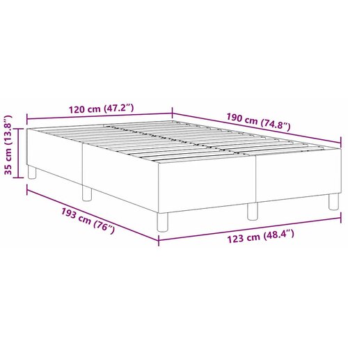  Krevetna platforma Krema 120 x 190 cm Kordura tekstil Slike