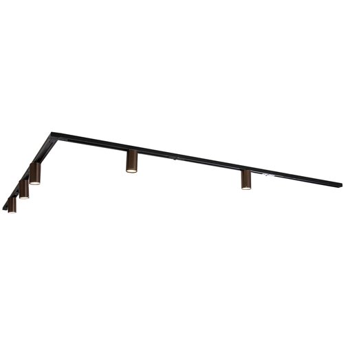 QAZQA Sodoben tirni sistem svetil s 5 reflektorji temno bronasta 1-fazna GU10 35 mm - Iconic Ruby Slike