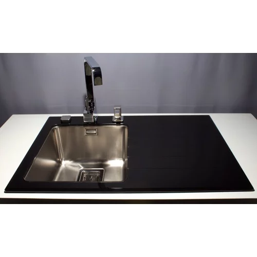 Sink Solution stekleno pomivalno korito R LINE 860 x 540 mm - črna (7020082)