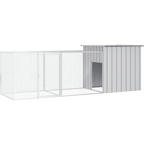 VidaXL Kavez za koko&amp;scaron;i sivi 300x91x100 cm od pocinčanog čelika Slike